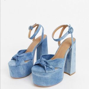 ASOS platform denim heeled sandles
